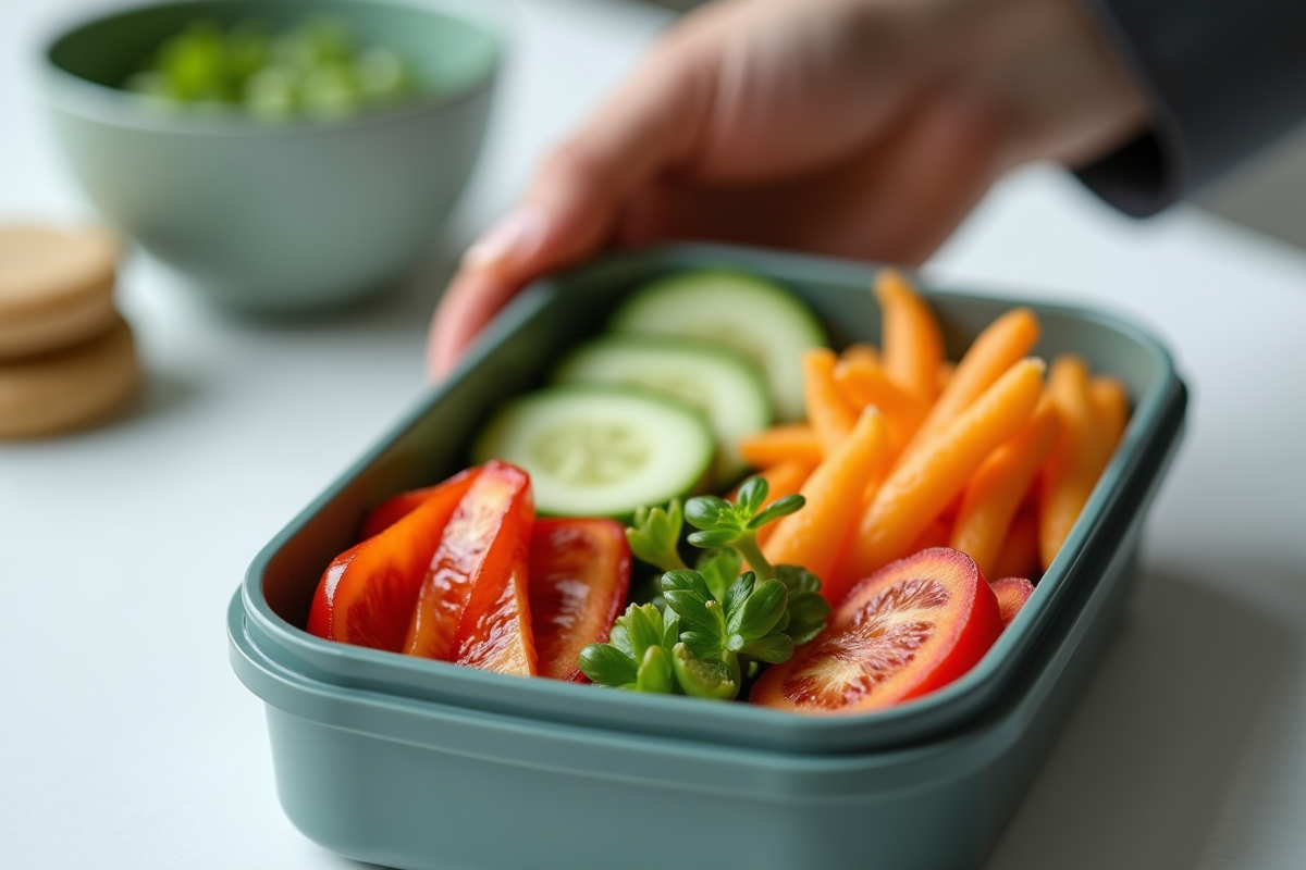 Boîte repas avec légumes et fruits I au bureau