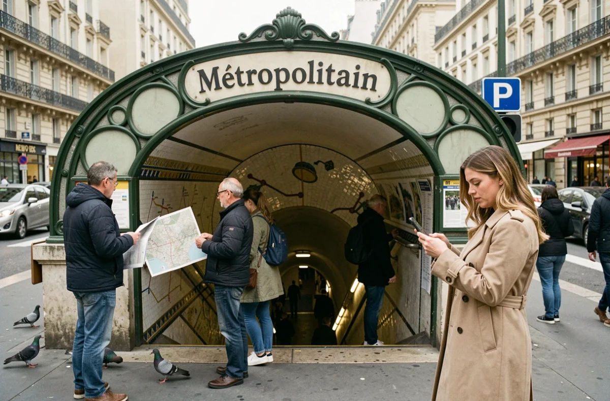 Entrée du métro République à Paris pour rejoindre facilement le restaurant Ober Mamma