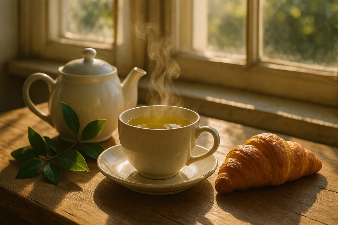 Photo hyperrealiste d'un petit déjeuner cosy près d'une fenêtre